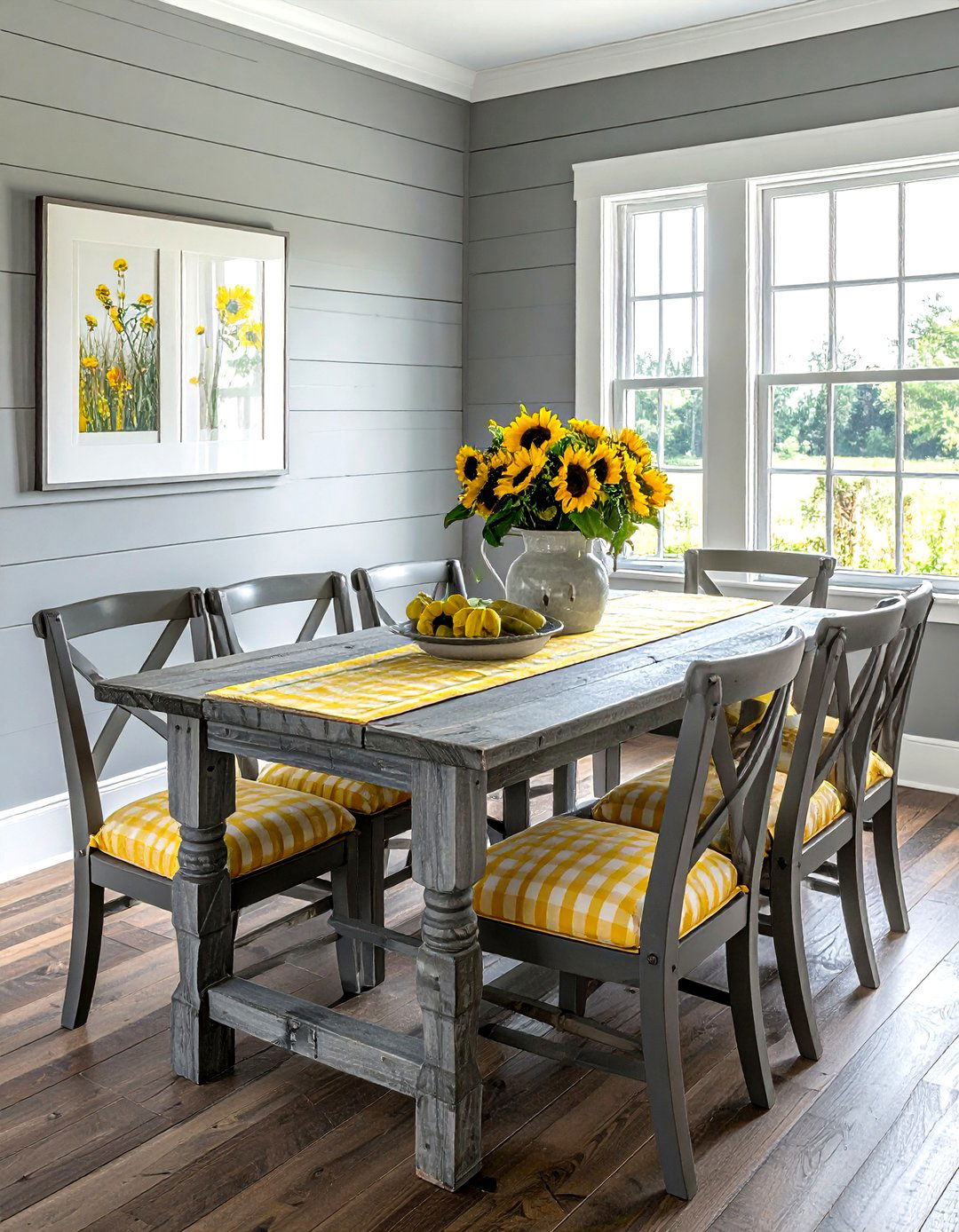 Farmhouse Gray Yellow Dining Room - 30 gray yellow dining room ideas