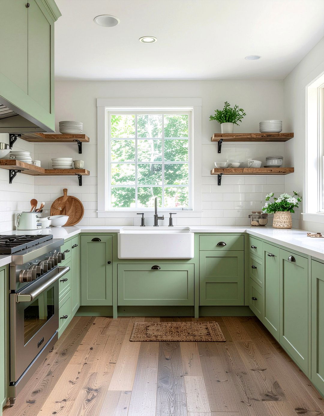 Farmhouse Green Kitchen - 30 green kitchen ideas