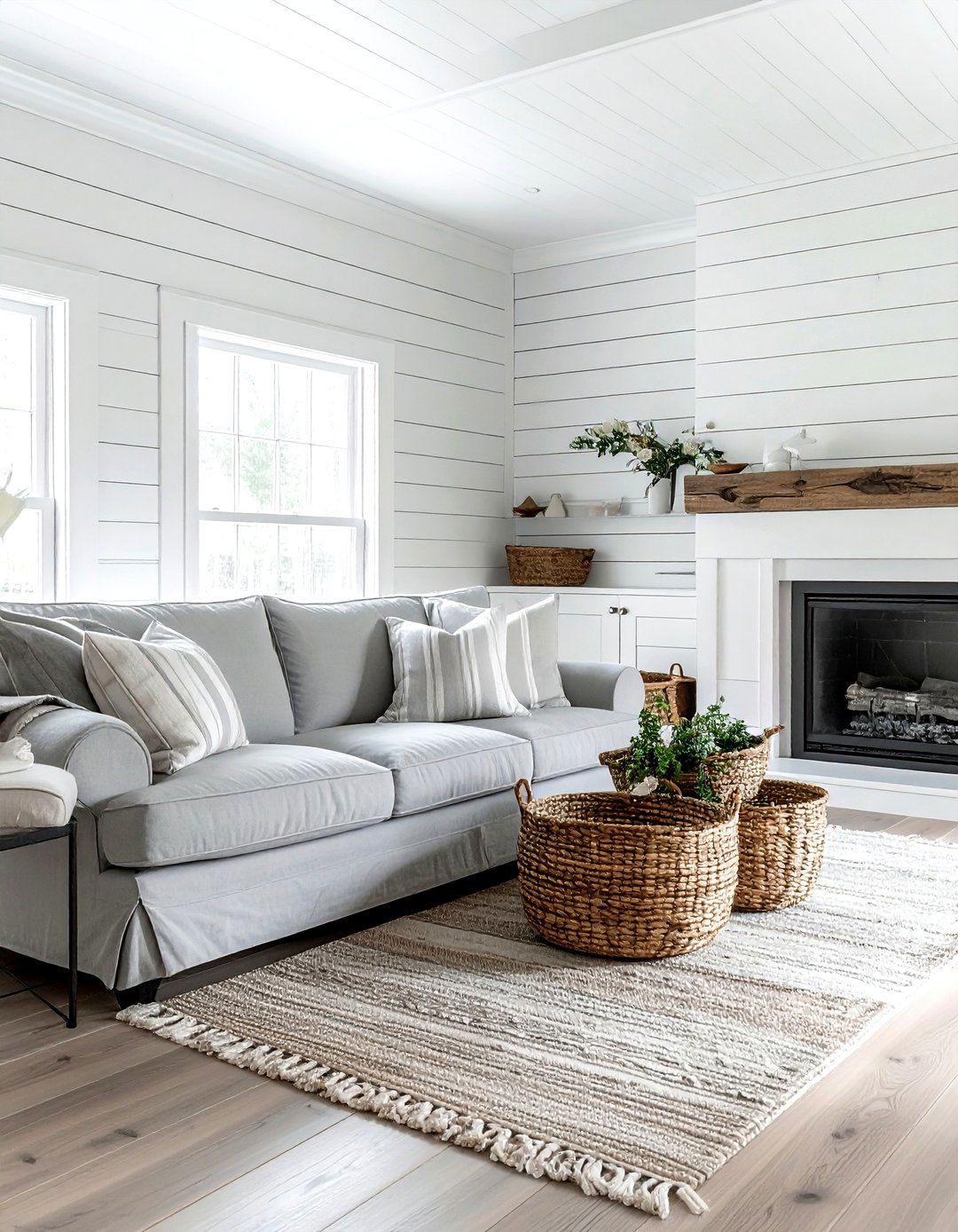 Farmhouse Grey And White Living Room - 30 grey and white living room ideas