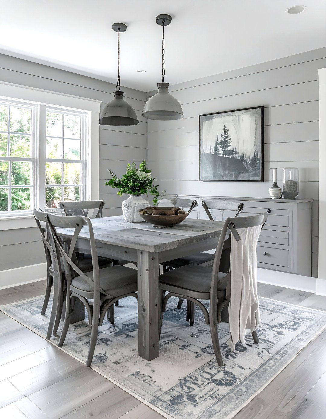 Farmhouse Grey Dining Room - 30 grey dining room decor ideas