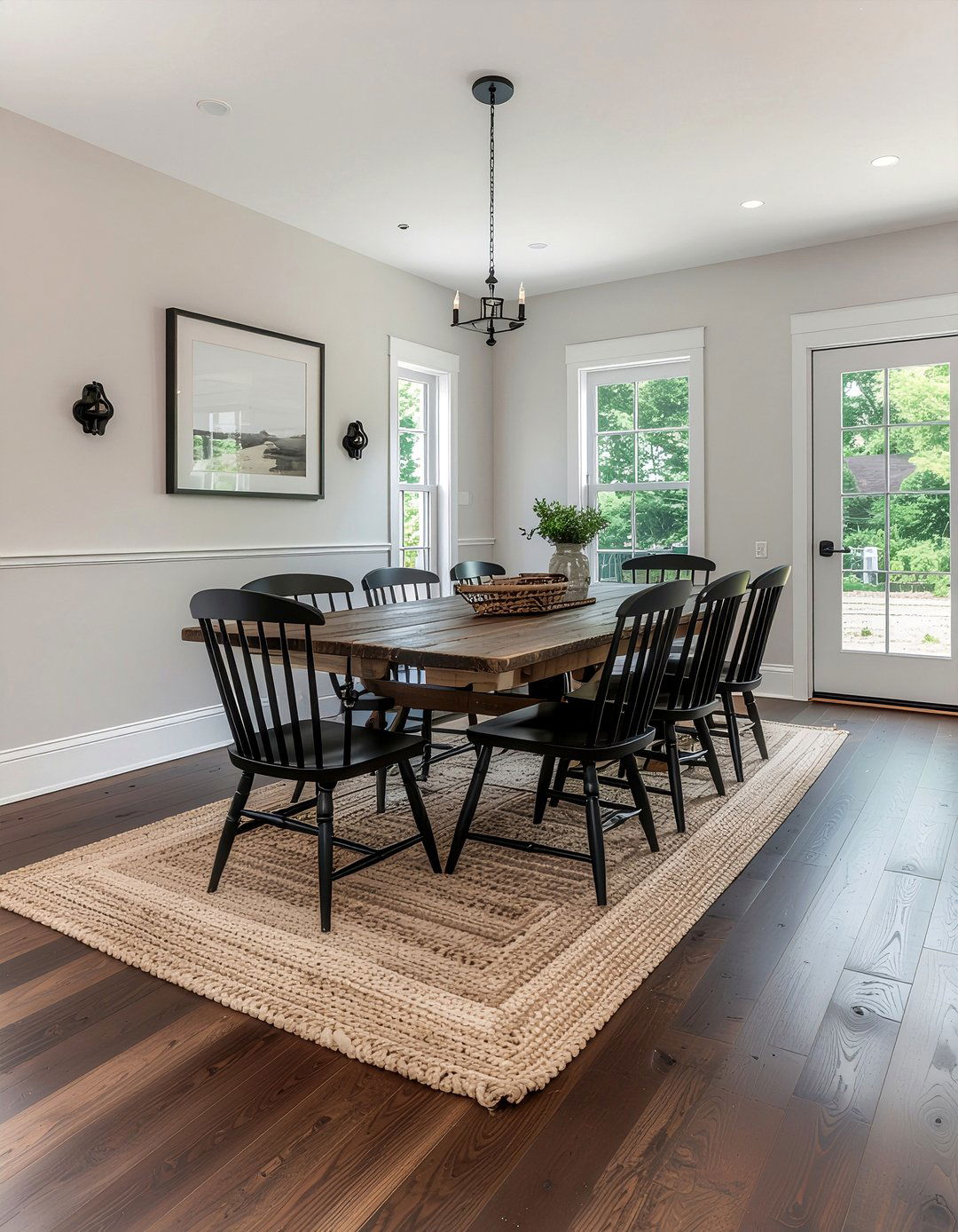 Farmhouse Hardwood Dining Room - 30 dining room hardwood floor ideas