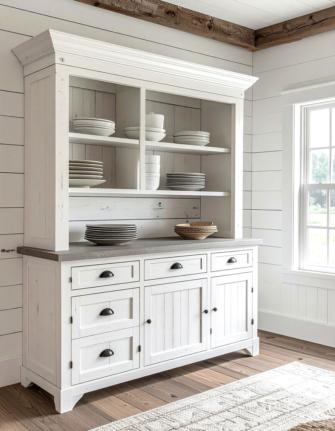 Farmhouse Hutch - 30 dining room cabinet ideas