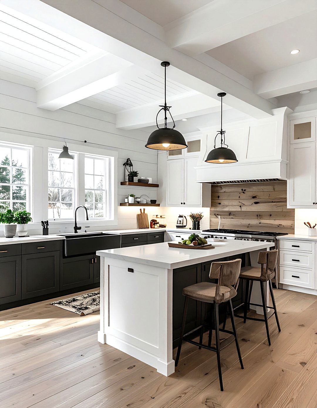 Farmhouse Kitchen Coffered Ceiling - 30 kitchen coffered ceiling ideas
