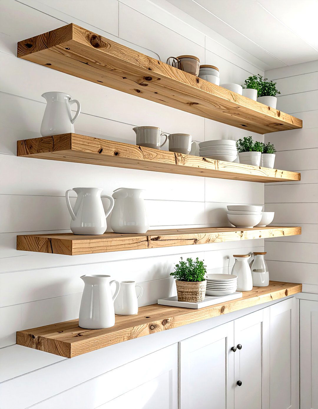 Farmhouse Kitchen Floating Shelves - 30 floating shelf kitchen ideas