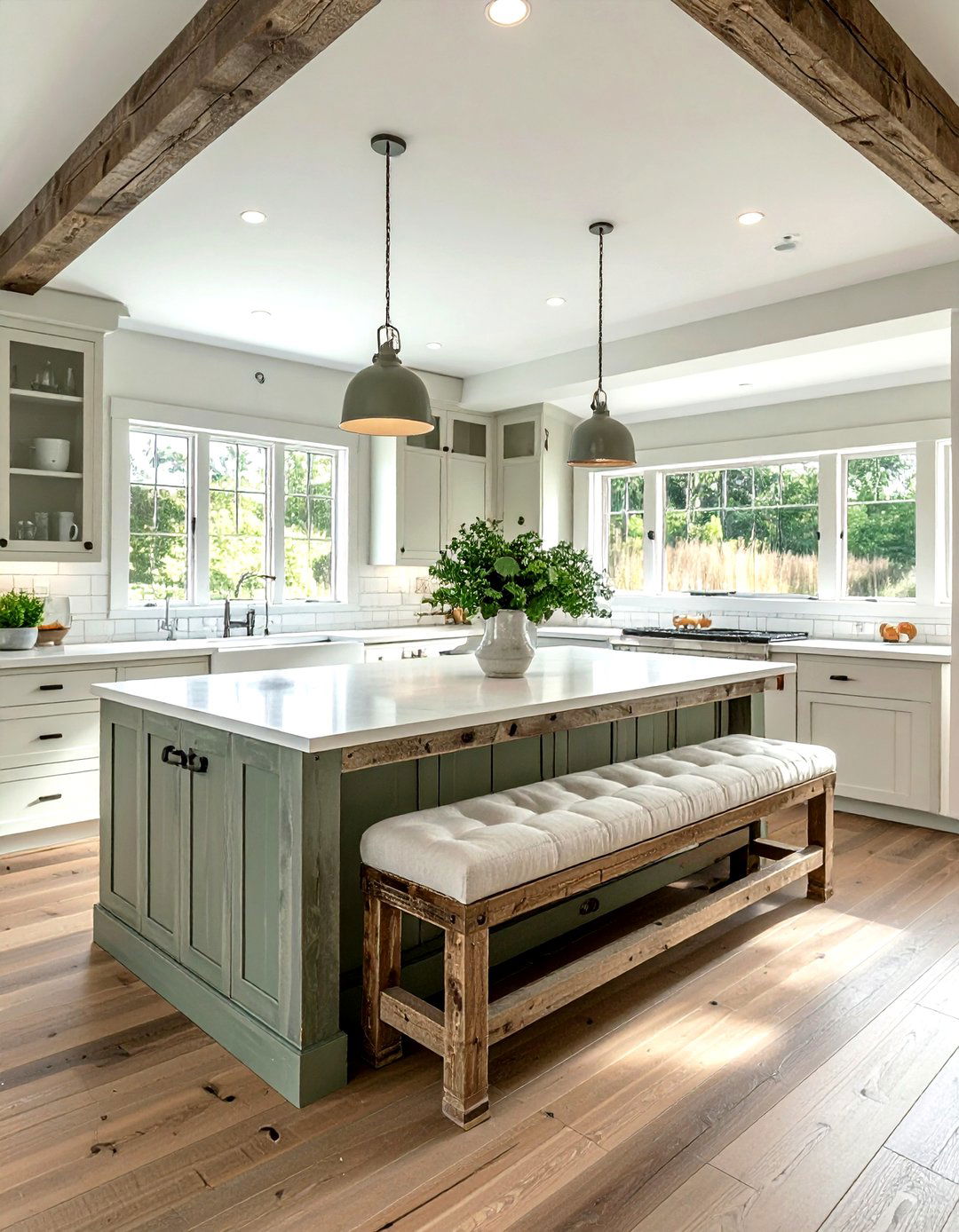 Farmhouse Kitchen Island With Bench - 30 kitchen island with seating ideas
