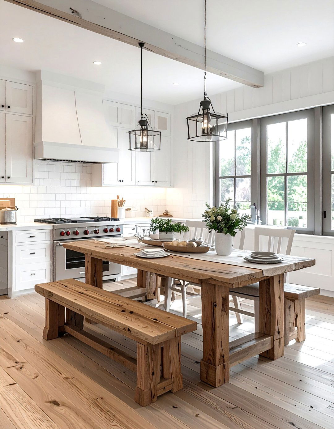 Farmhouse Kitchen Table - 30 kitchen social hub ideas