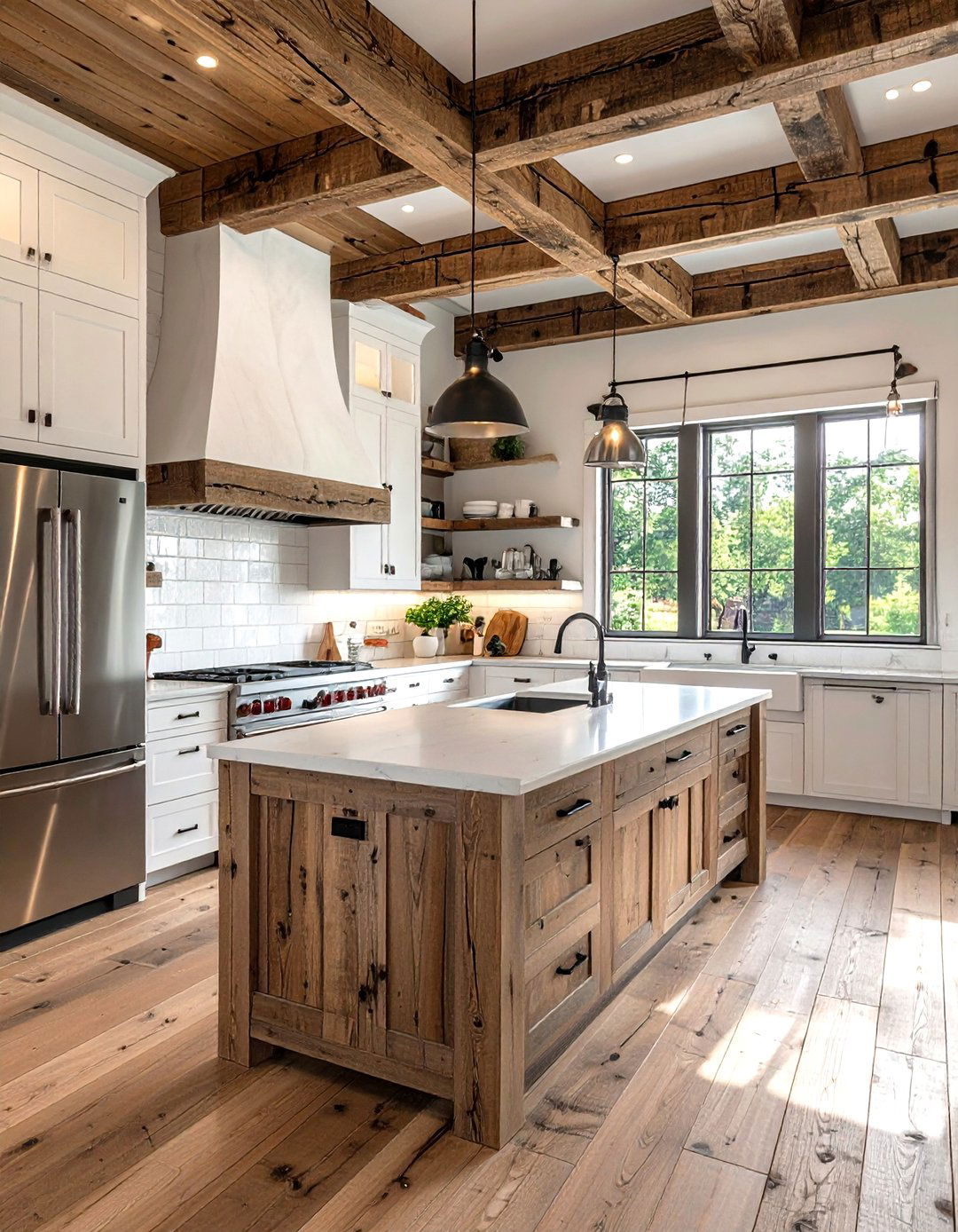 Farmhouse Kitchen With Modern Appliances - 30 GE Profile kitchen ideas
