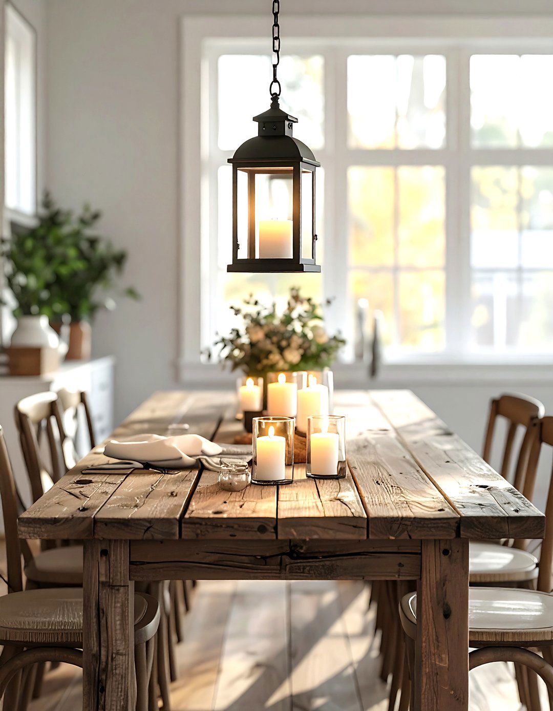 Farmhouse Lantern Light - 30 dining room pendant lighting ideas