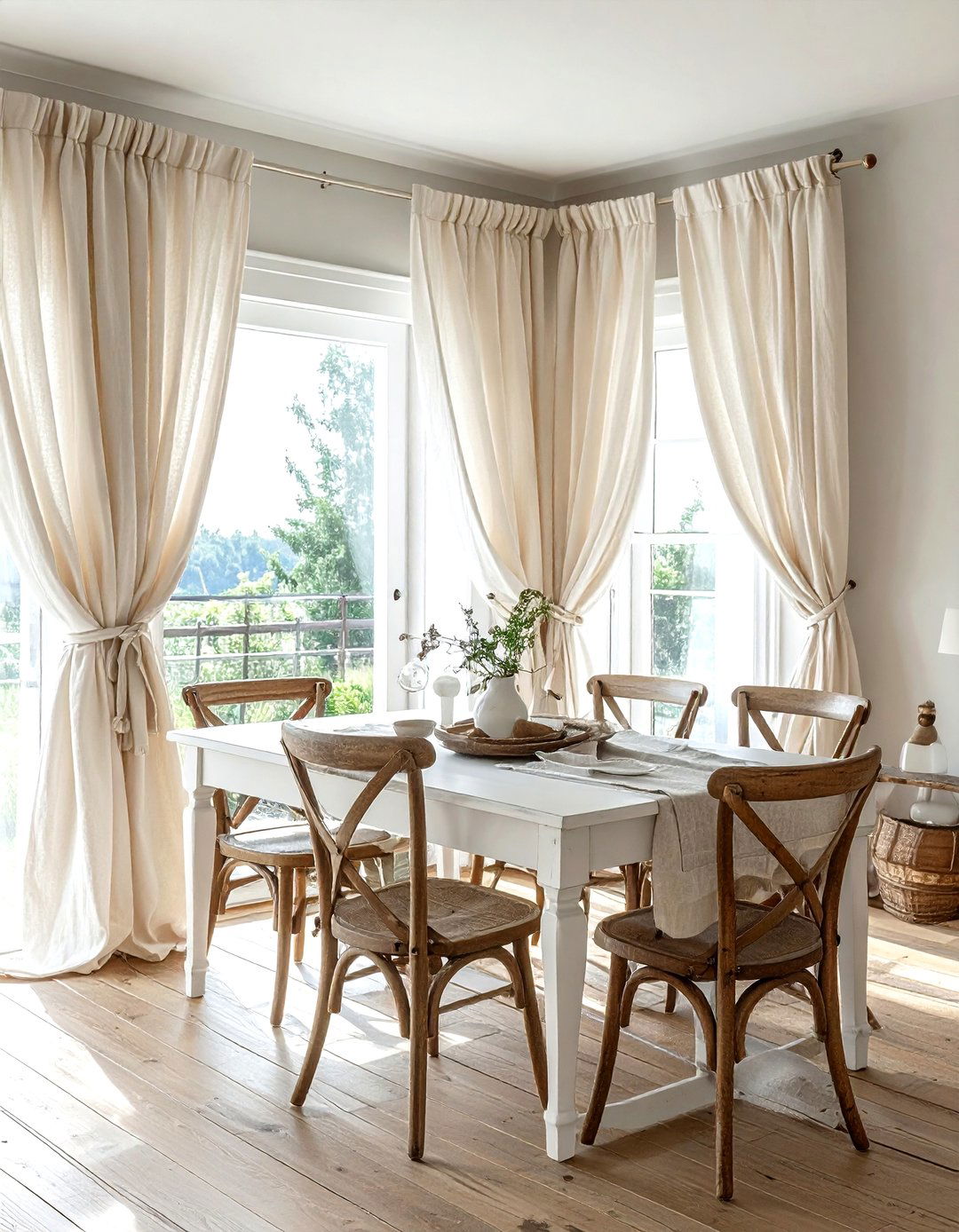 Farmhouse Linen Curtains Dining Room - 30 linen curtain dining room ideas