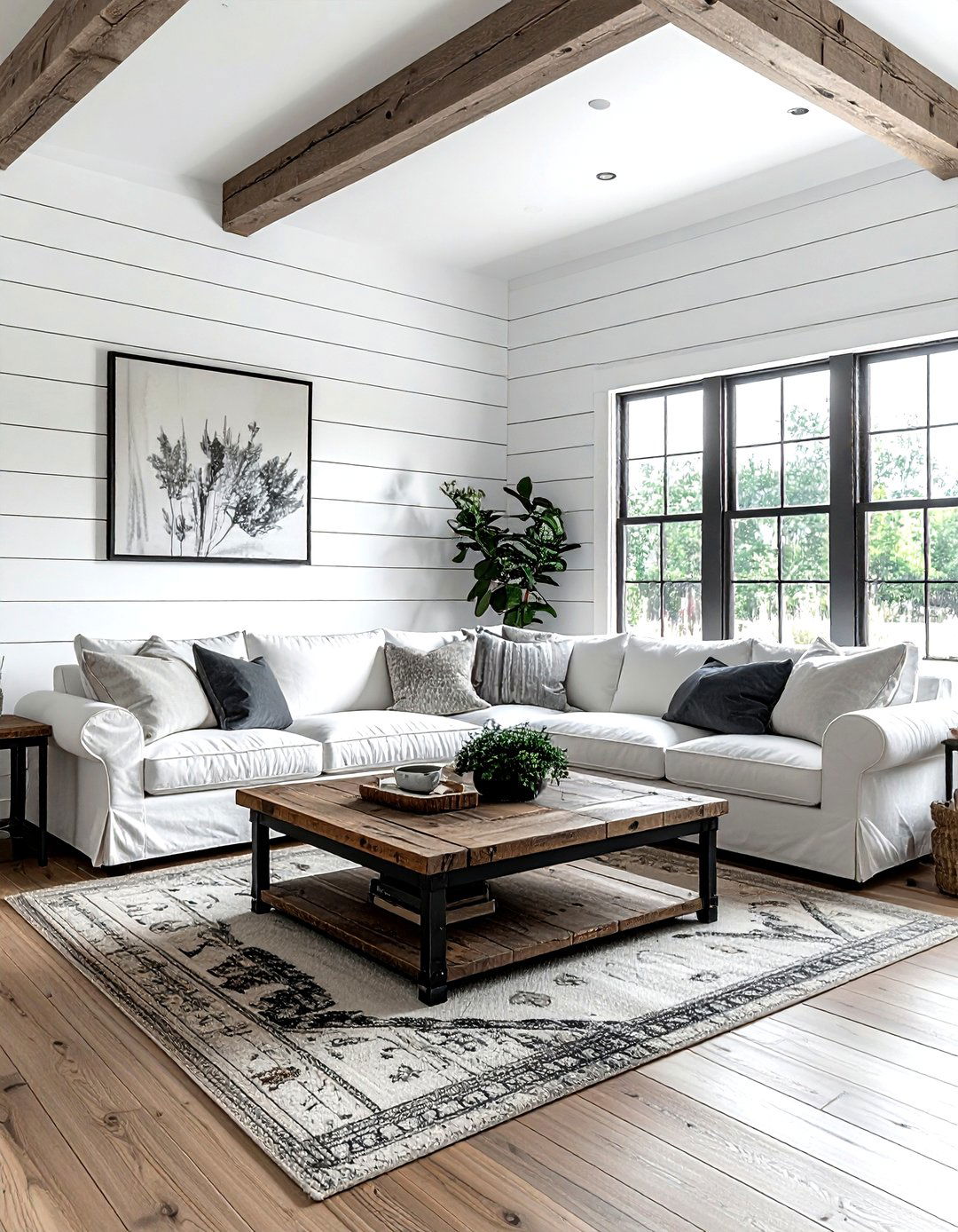 Farmhouse Living Room - 30 living room white walls