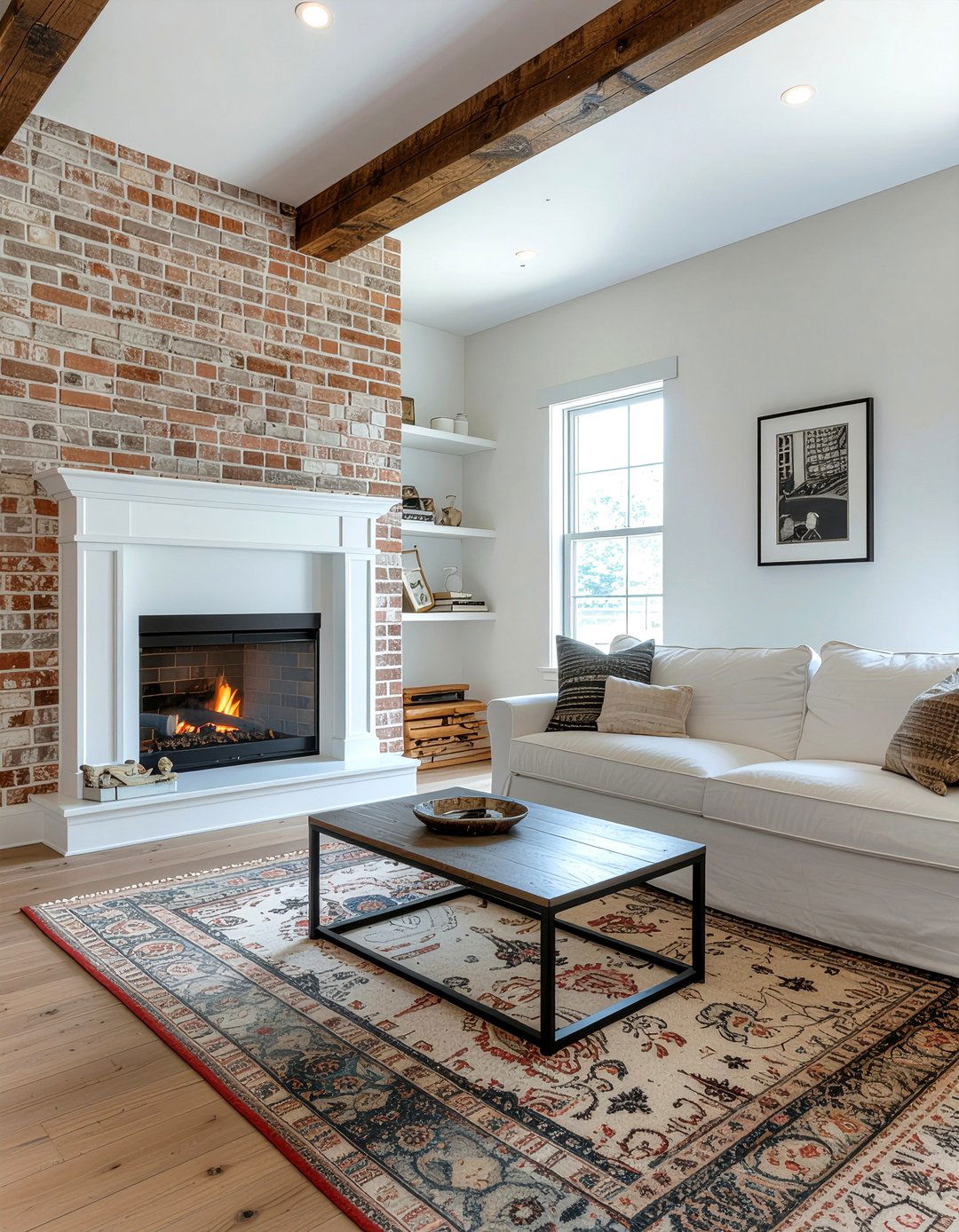 Farmhouse Living Room Brick - 30 living room brick wall ideas