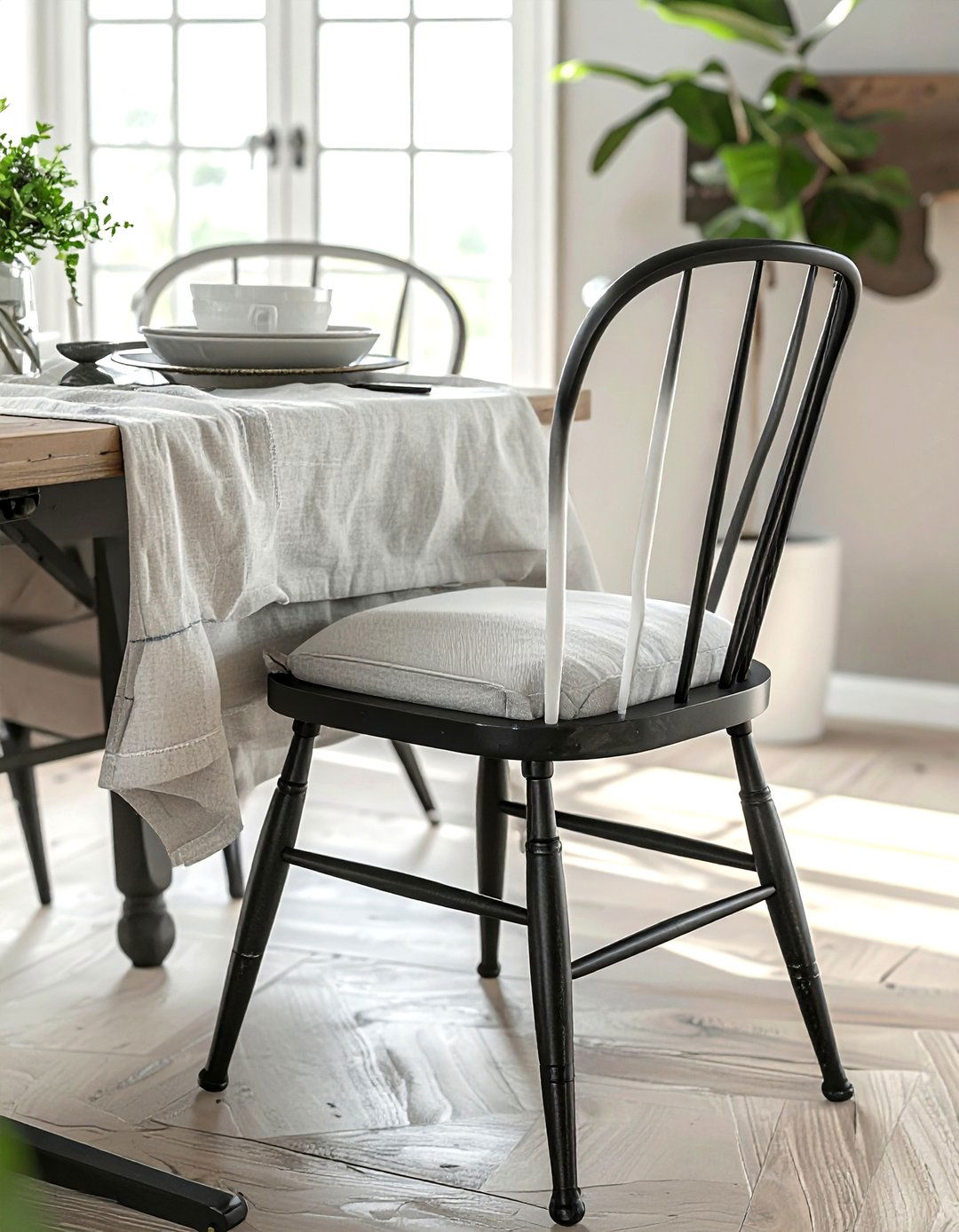 Farmhouse Metal Spindle Chair - 30 metal dining chair ideas