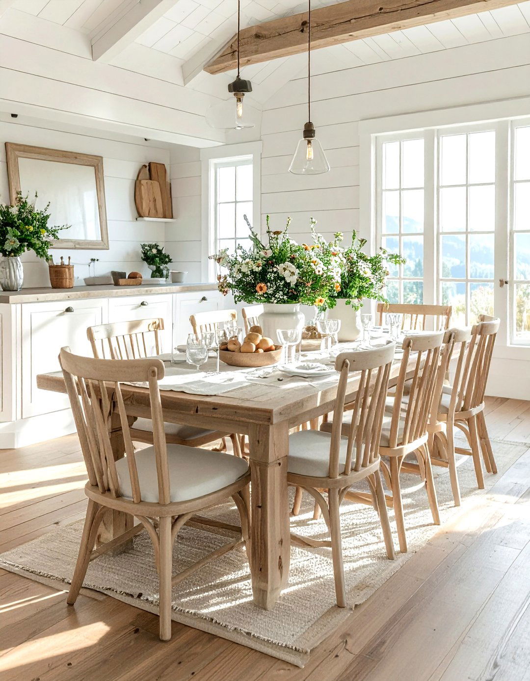 Farmhouse Mountain Dining Room - 30 mountain dining room ideas