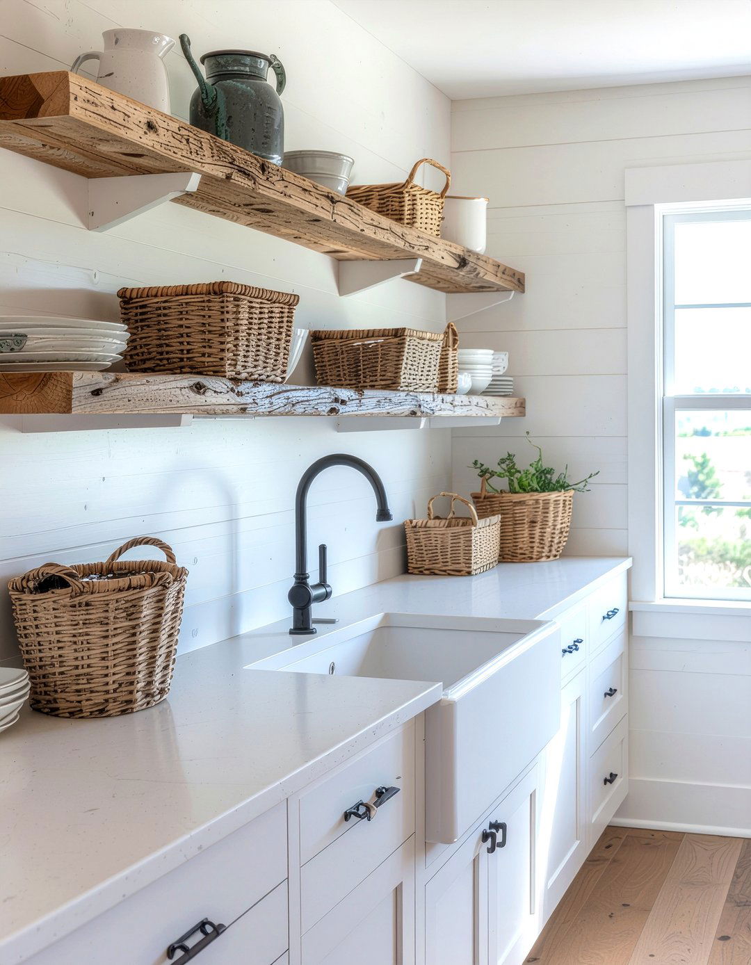 Farmhouse Open Shelving - 30 open shelving kitchen ideas