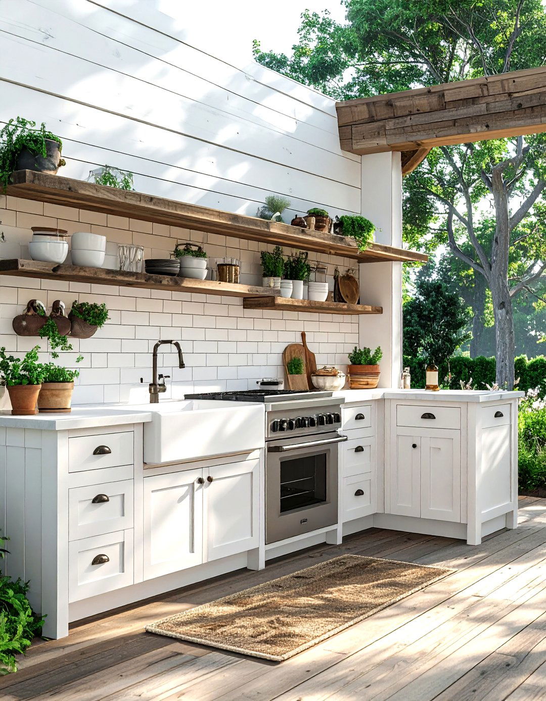 Farmhouse Outdoor Kitchen - 30 backyard kitchen ideas