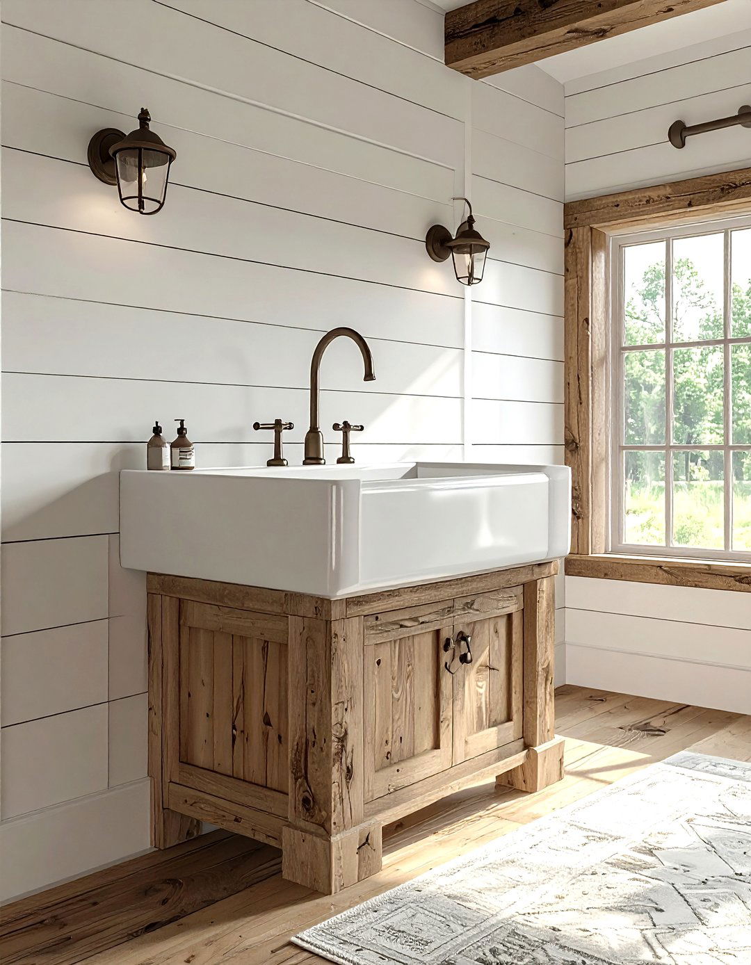 Farmhouse Pedestal Sink - 30 pedestal sink ideas