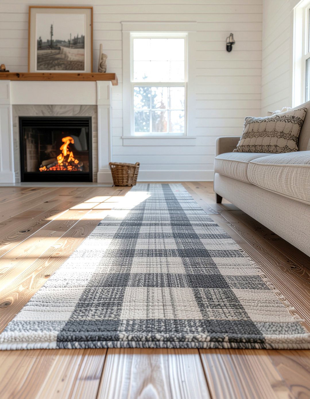 Farmhouse Plaid Runner - 30 living room runner rugs
