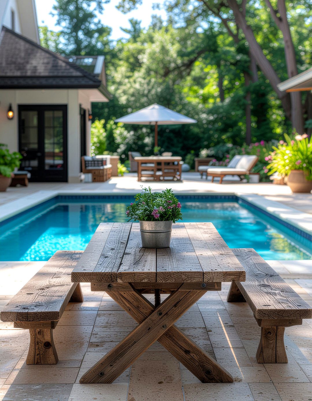 Farmhouse Poolside Setup - 30 poolside dining ideas