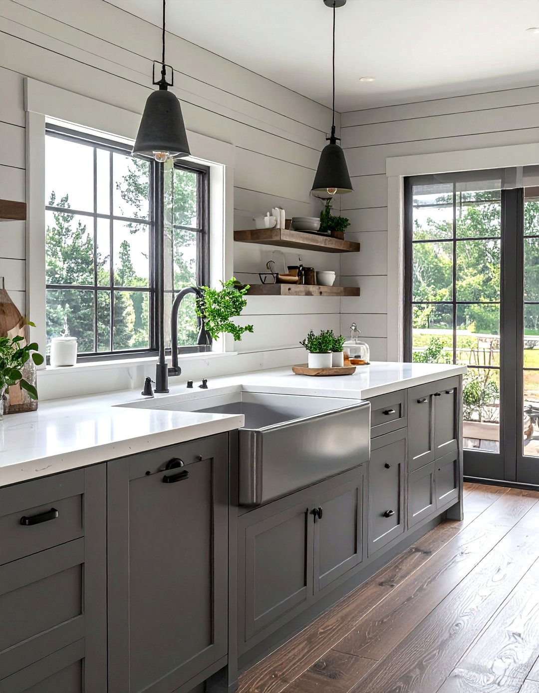 Farmhouse Porcelain Kitchen - 30 porcelain countertop kitchen ideas