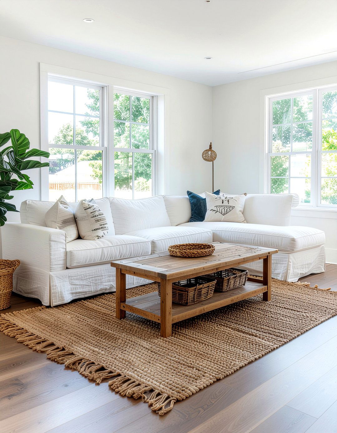 Farmhouse Slipcover Sectional - 30 living room sectional ideas