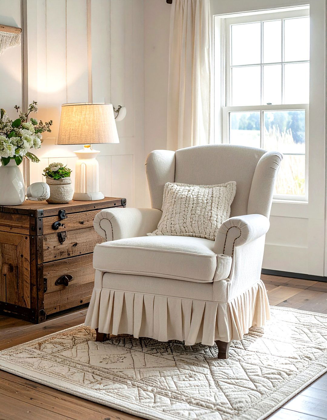Farmhouse Slipper Chair - 30 living room slipper chair ideas
