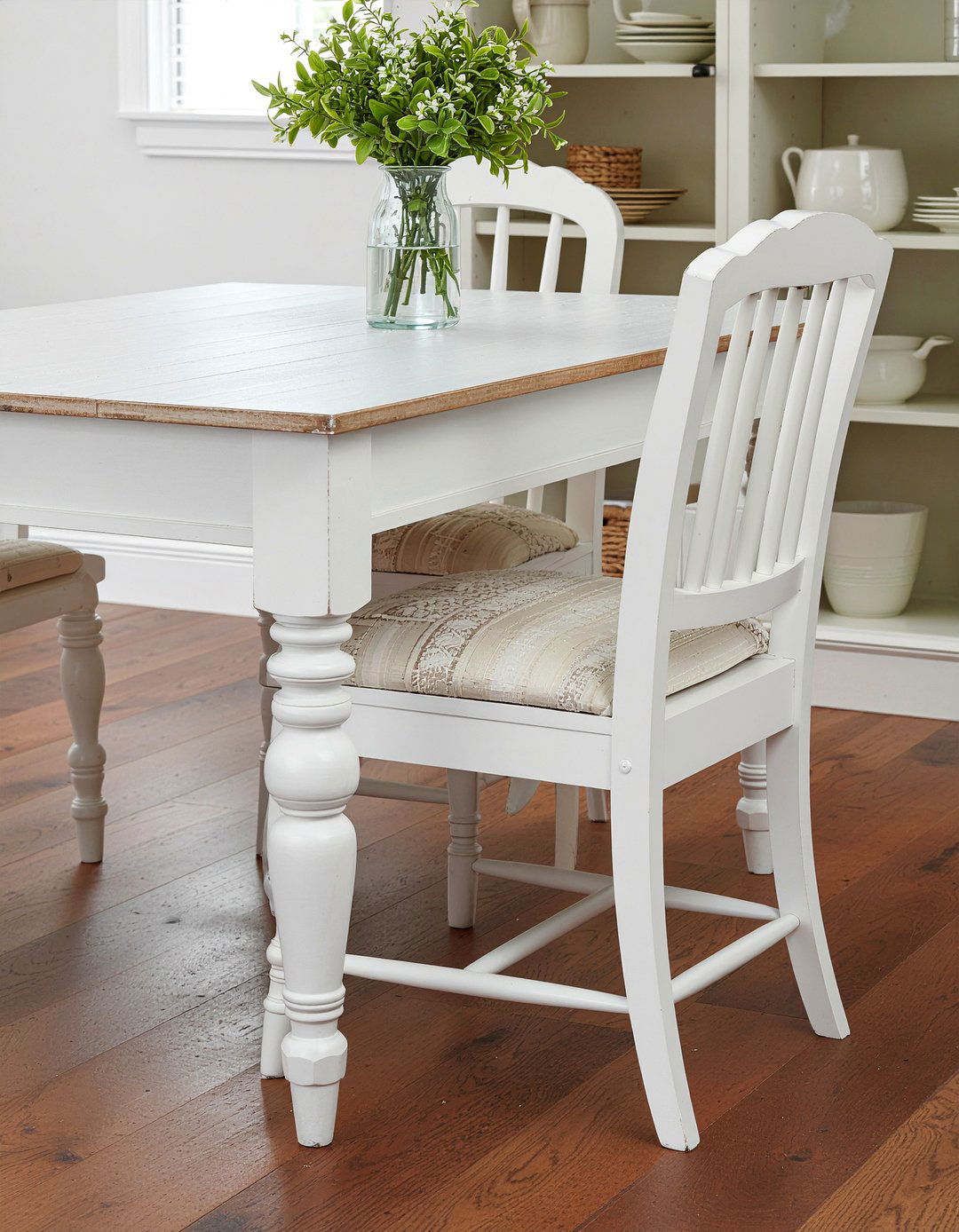 Farmhouse Spindle Captain Chairs - 30 captain dining chair ideas