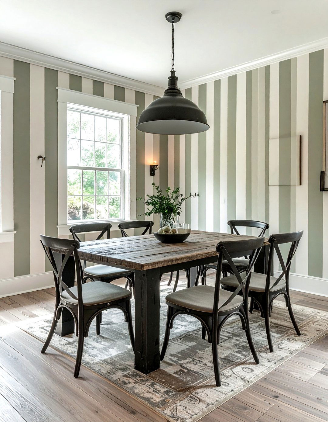 Farmhouse Striped Wallpaper Dining Room - 30 striped wallpaper dining room ideas