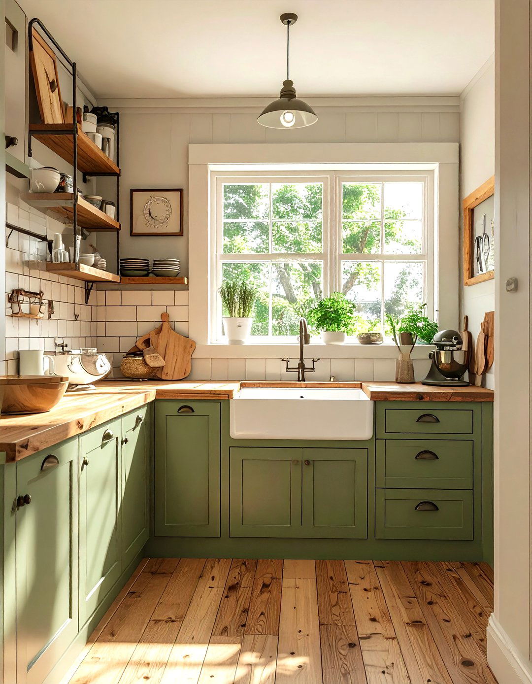 Farmhouse Style Baking Nook - 30 kitchen baking center ideas