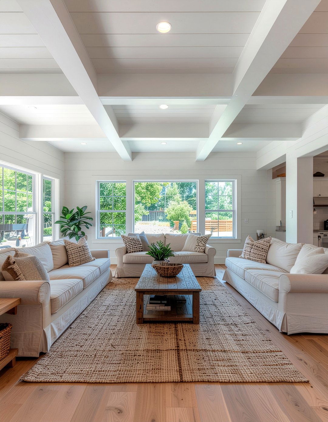 Farmhouse Style Ceiling - 30 living room coffered ceiling designs