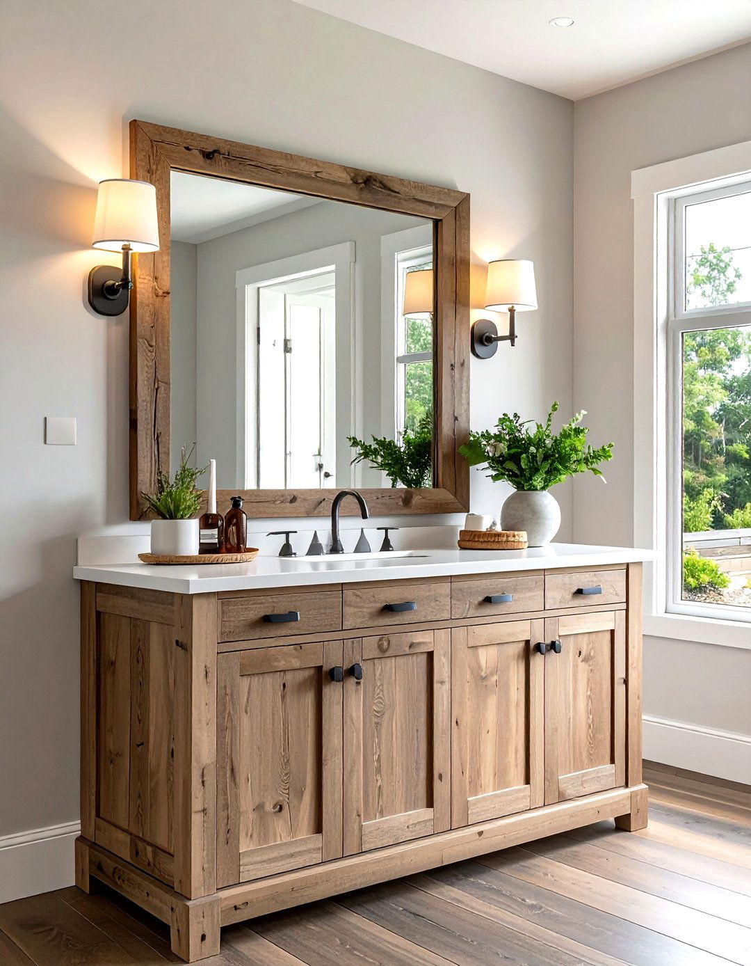 Farmhouse Style Medicine Cabinet - 30 modern farmhouse bathroom ideas