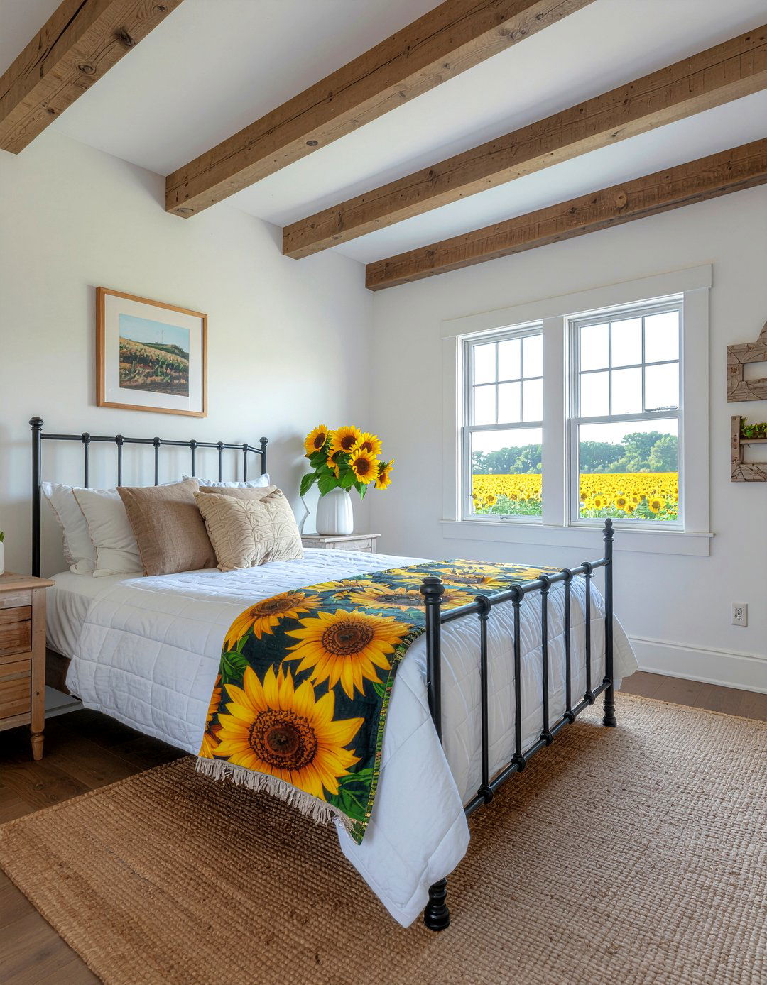 Farmhouse Sunflower Bedroom - 30 sunflower bedroom ideas