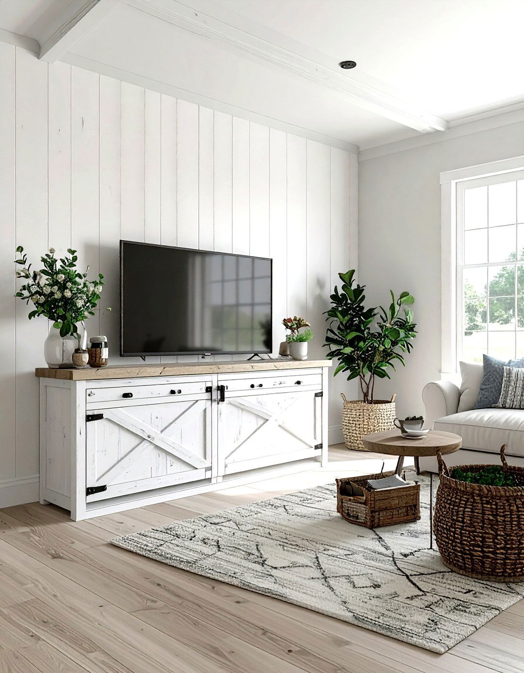 Farmhouse TV sideboard - 30 living room media cabinet ideas