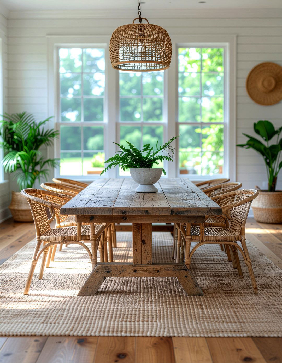 Farmhouse Table With Wicker Chairs - 30 farmhouse dining table ideas