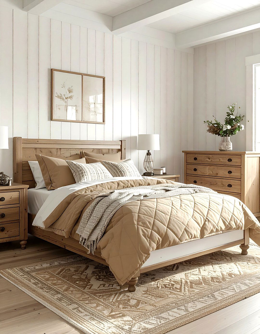 Farmhouse Tan And White Bedroom - 30 tan and white bedroom ideas