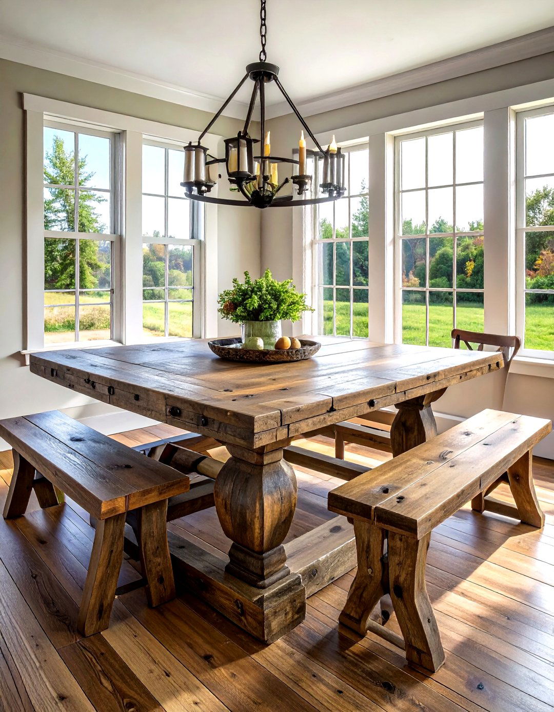 Farmhouse Trestle Dining Table - 30 large dining table ideas