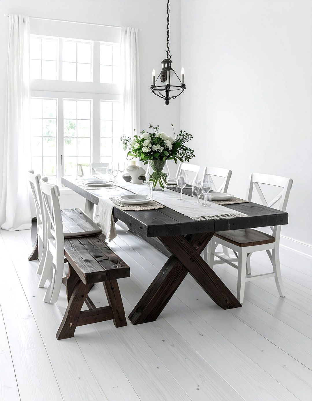 Farmhouse Trestle Dining Table - 30 dining room furniture settings