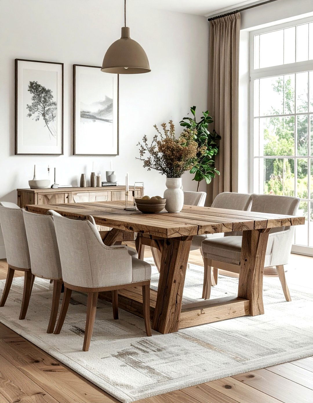 Farmhouse Trestle Table - 30 rectangular dining table ideas