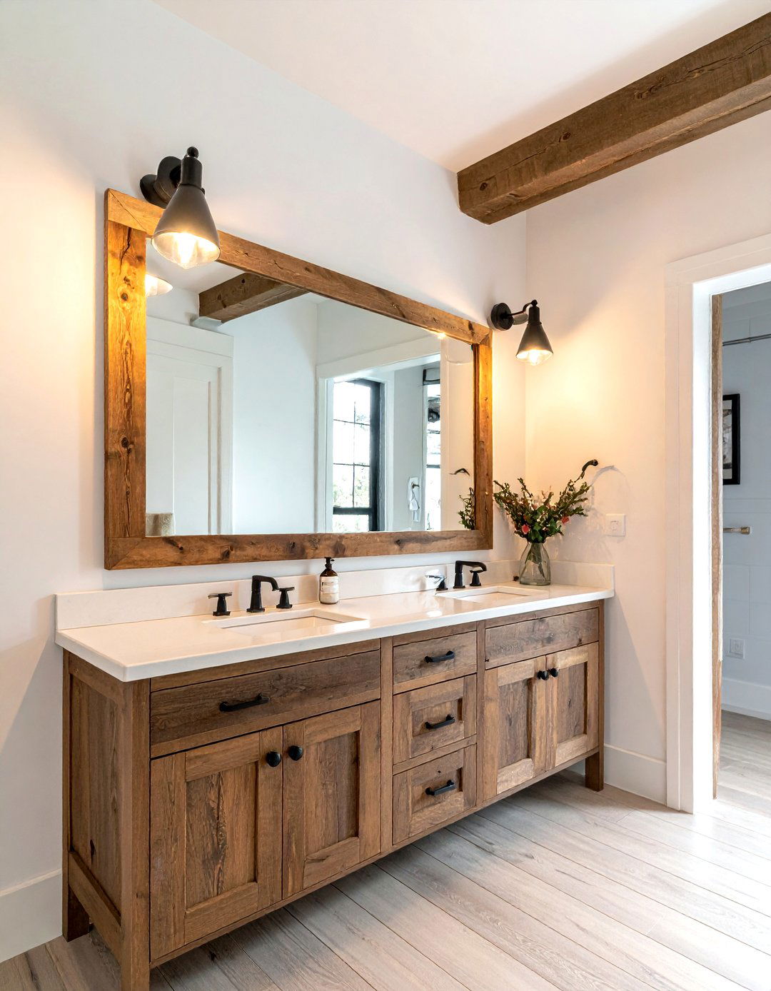 Farmhouse Vanity With Sconces - 30 farmhouse bathroom vanity ideas