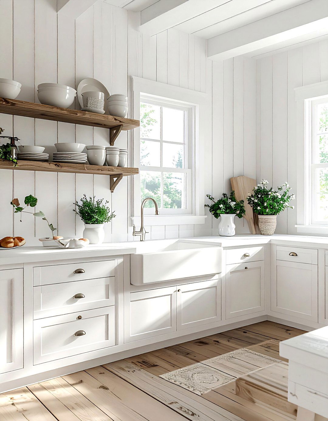 Farmhouse White Kitchen - 30 white and white kitchen ideas