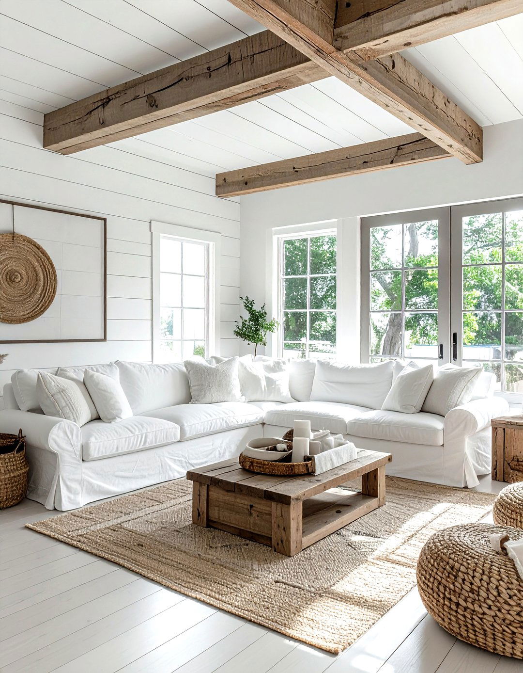 Farmhouse White Living Room - 30 white living room decor ideas