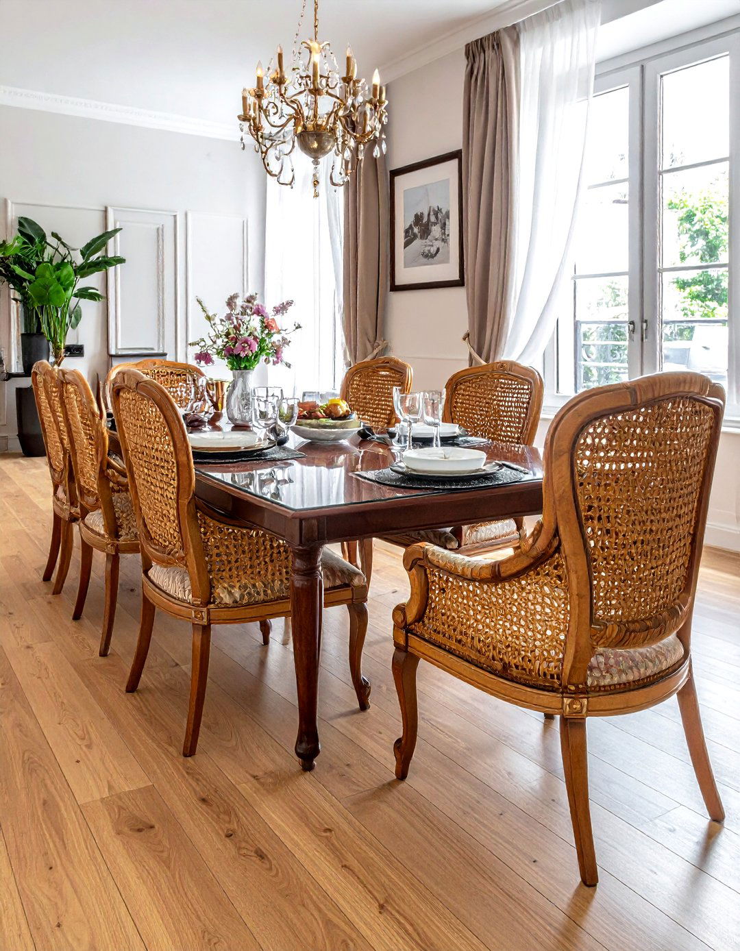 Farmhouse Wicker Dining Chairs - 30 wicker dining room ideas