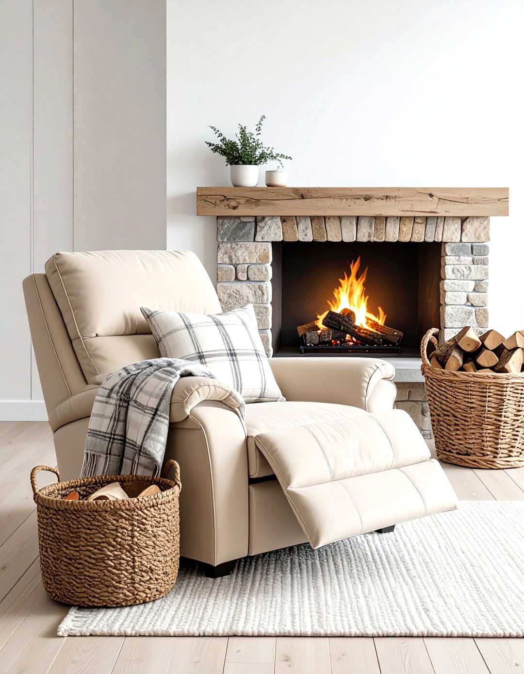 Farmhouse Wingback Recliner - 30 living room recliner ideas