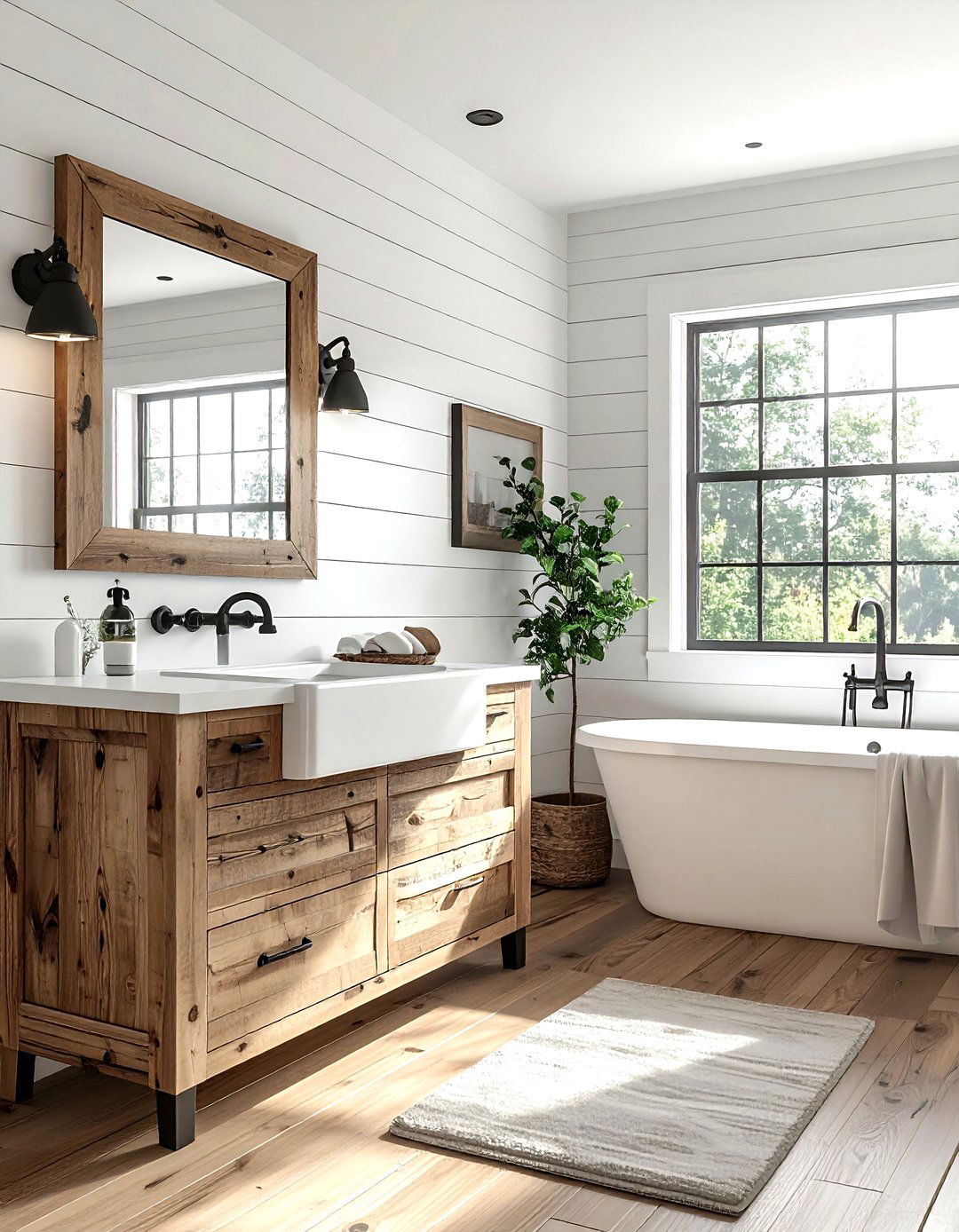 Farmhouse Wood Bathroom - 30 bathroom warm settings