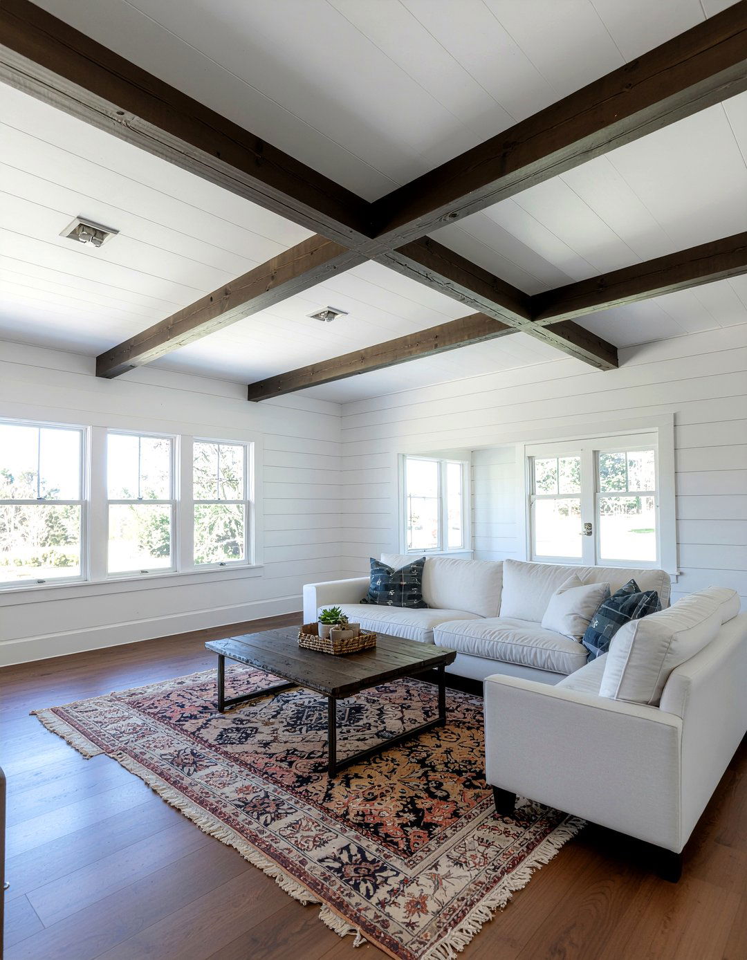 Farmhouse Wood Ceiling - 30 living room wood plank ceiling ideas