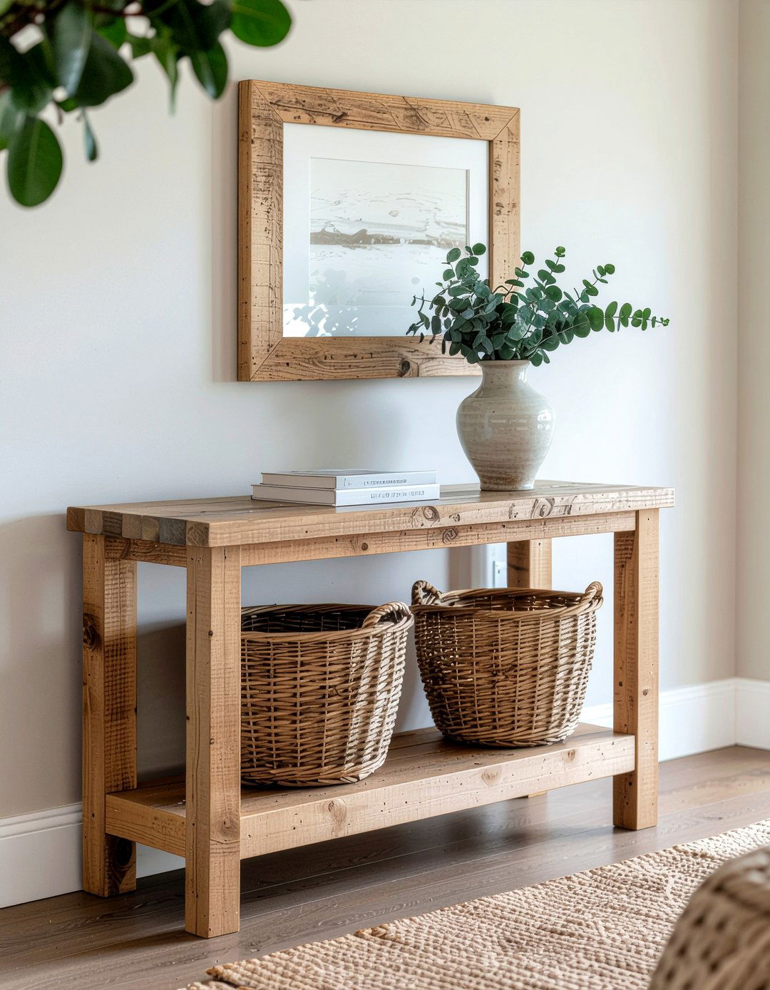Farmhouse Wood Console - 30 living room console table ideas