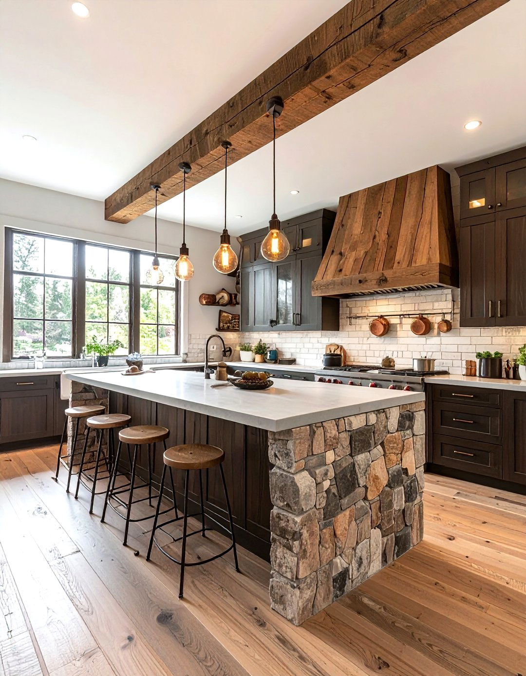 Farmhouse Wood Light - 30 pendant light kitchen island ideas