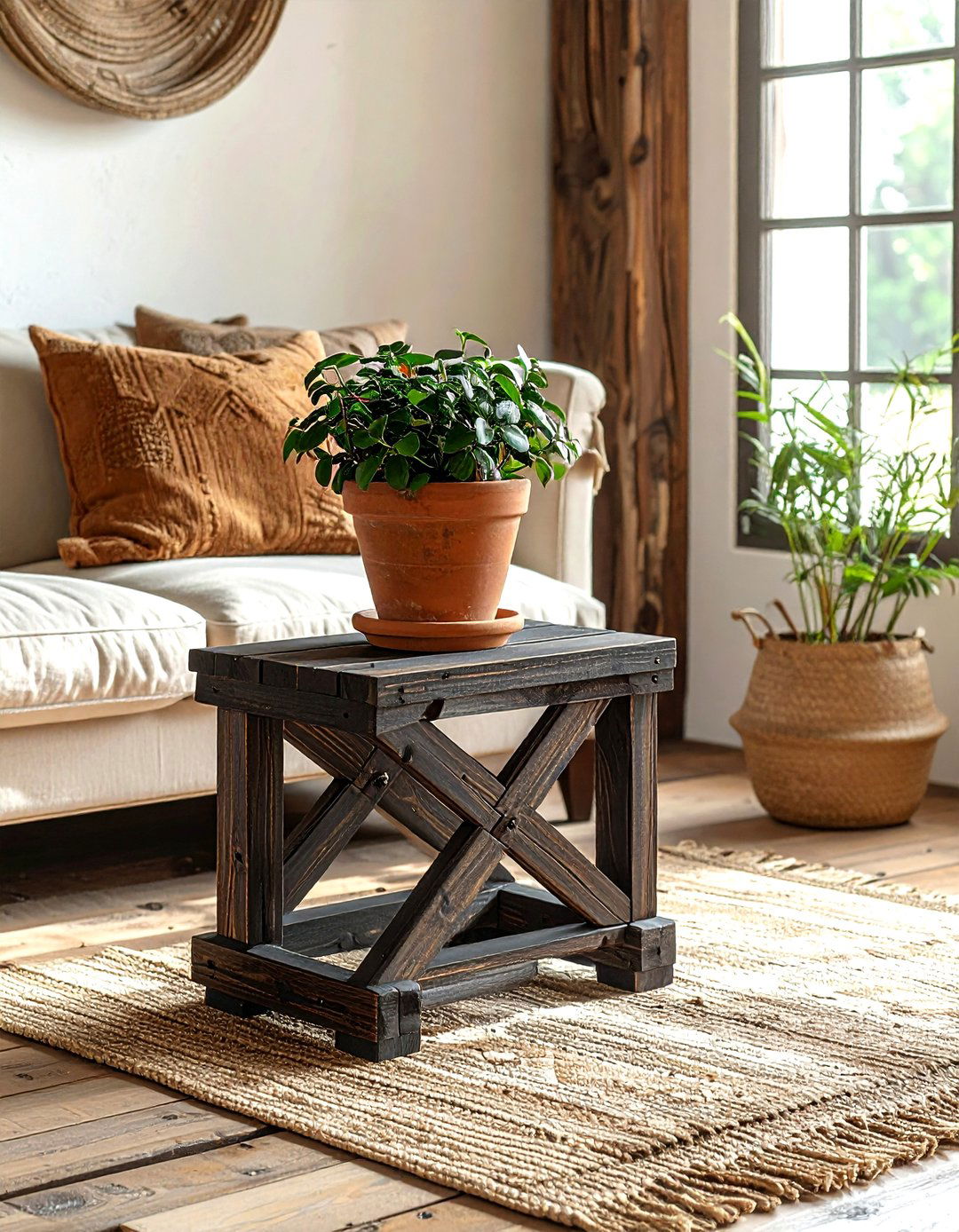 Farmhouse Wood Plant Stand - 30 living room plant stands