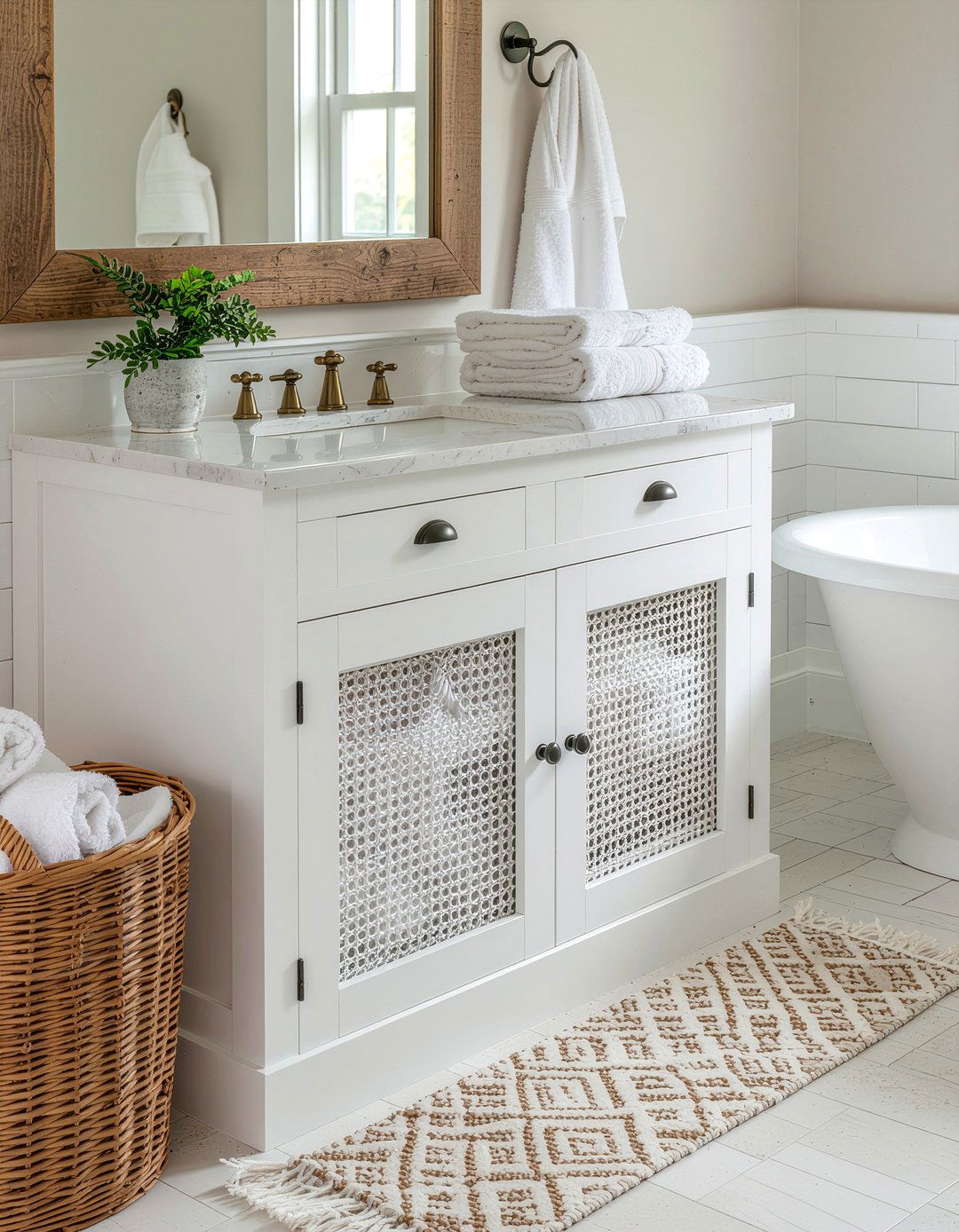 Farmhouse bathroom linen cabinet - 30 bathroom linen cabinet ideas