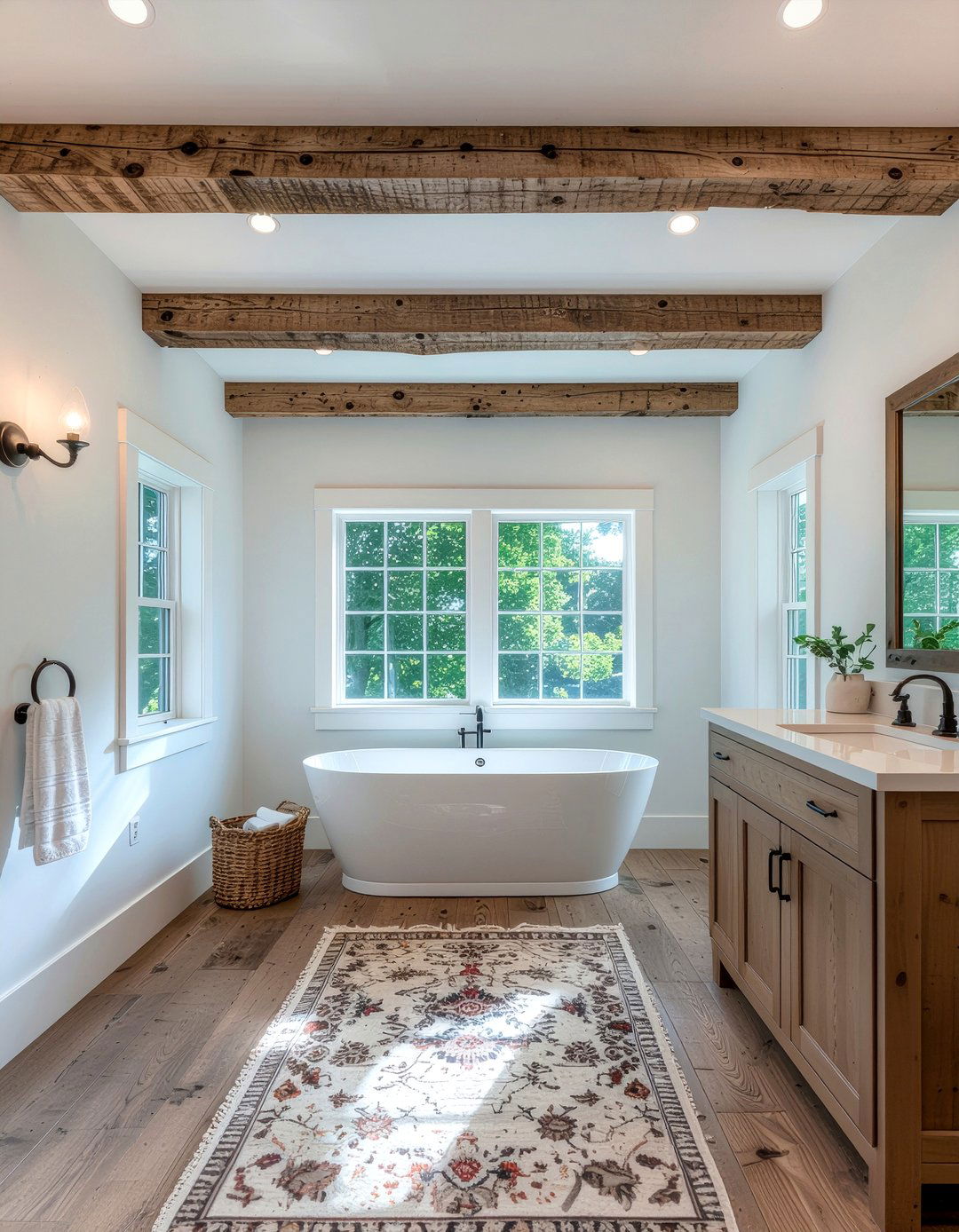 Farmhouse bathroom tray ceiling beams - 30 bathroom tray ceiling ideas