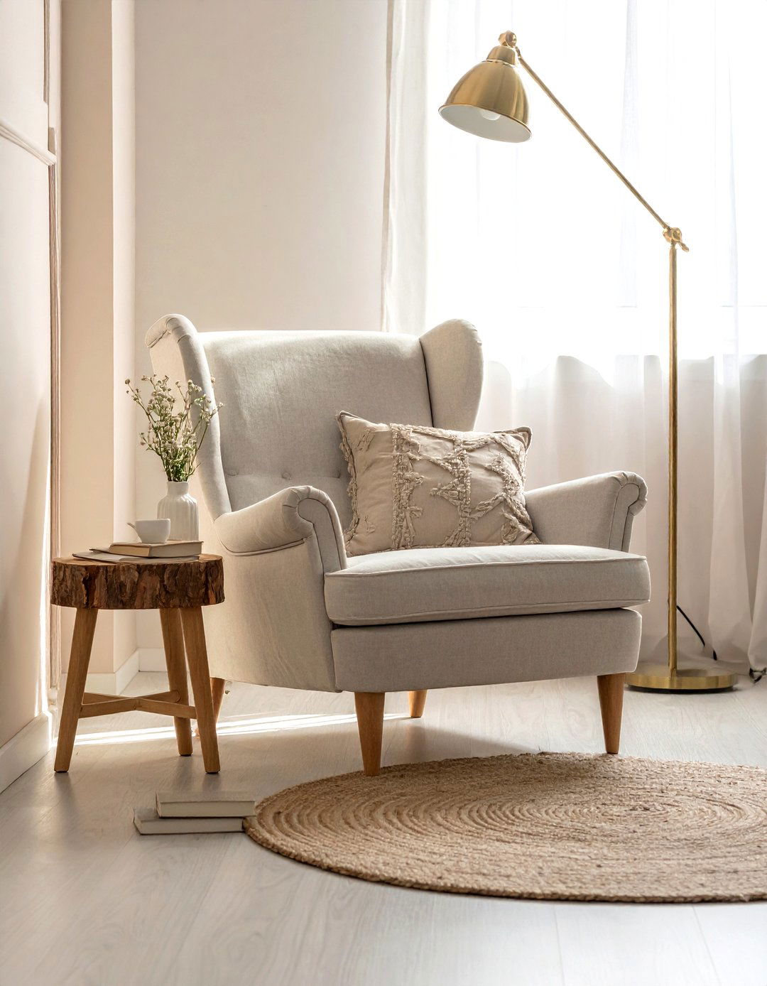 Farmhouse bedroom reading nook - 30 farmhouse beige bedroom ideas